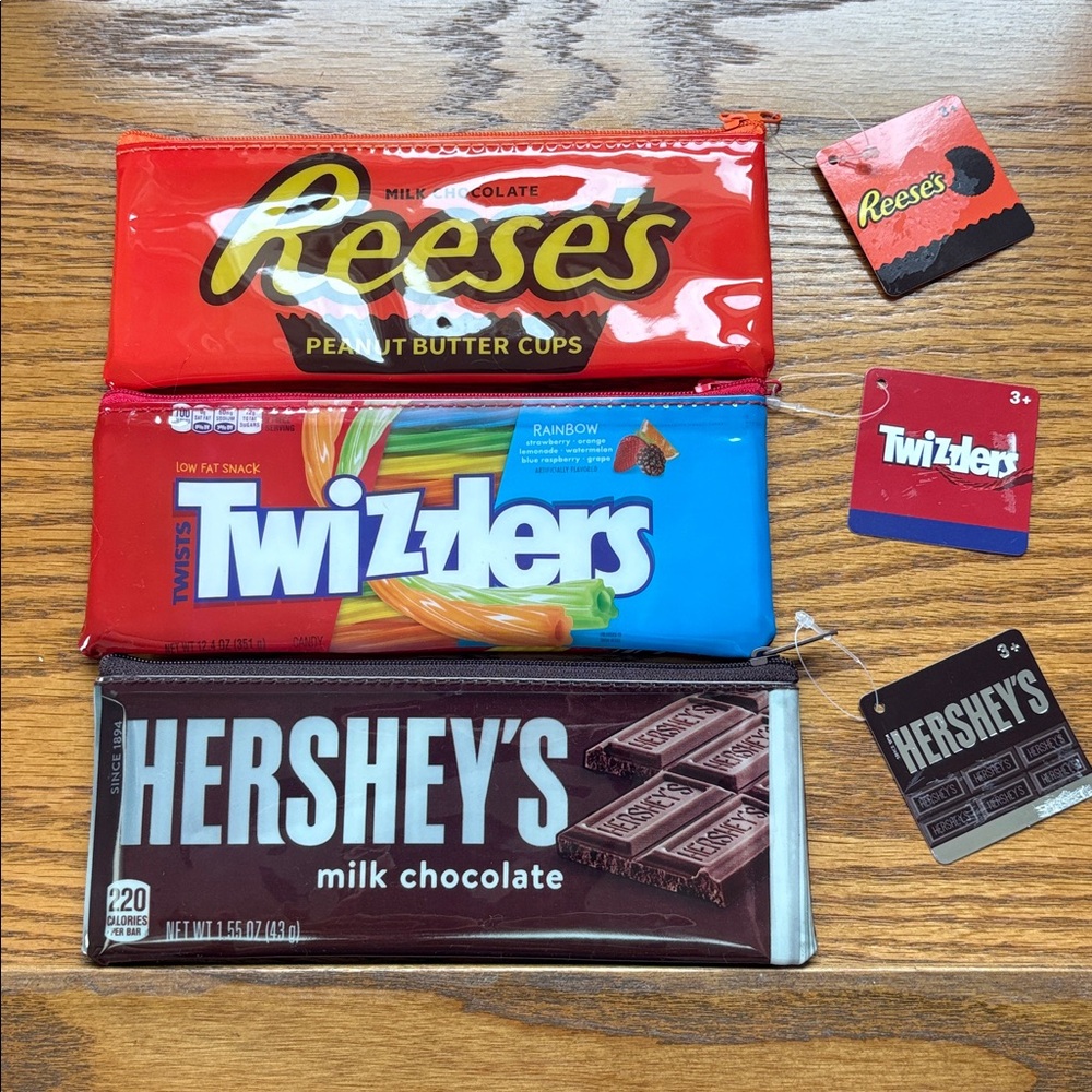 NWT Set of 3 Candy Themed Pencil Cases